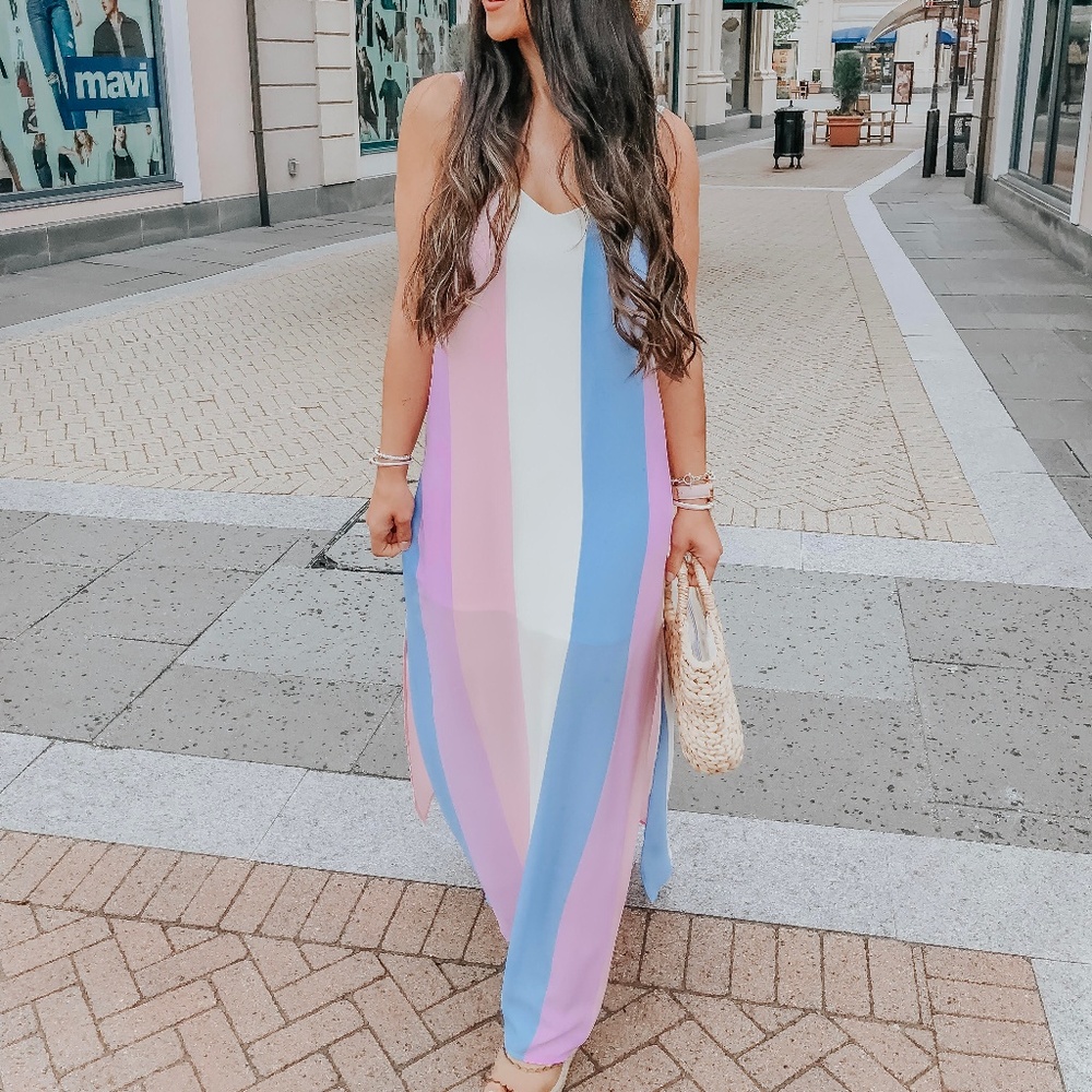 Multi Stripe Maxi Dress